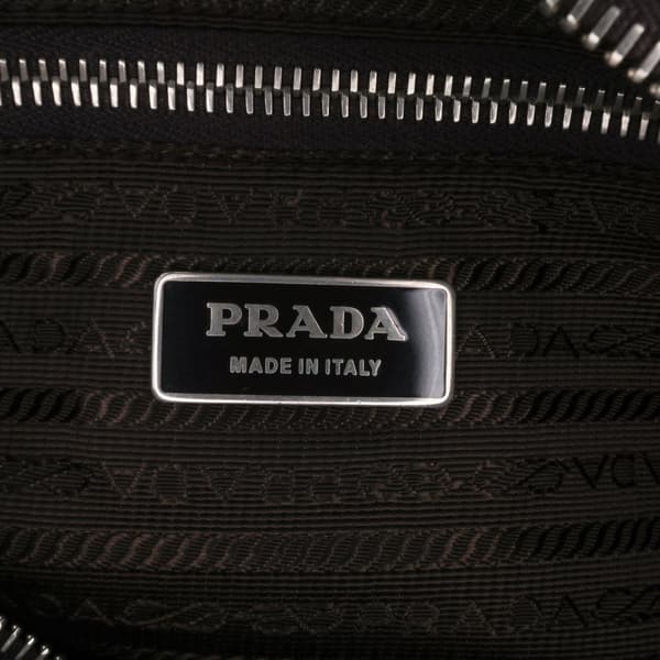 Pre-owned Prada Tessuto Zip Top Crossbody Green