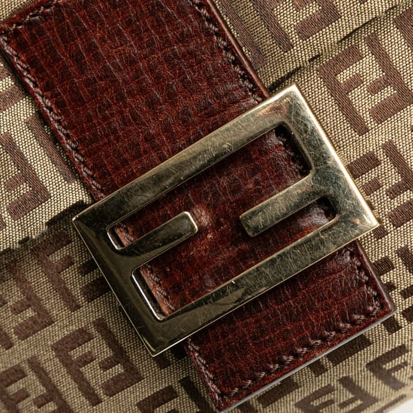 Pre-owned Fendi Zucchino Canvas Crossbody Brown
