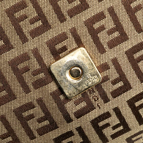 Pre-owned Fendi Zucchino Canvas Crossbody Brown