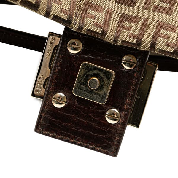 Pre-owned Fendi Zucchino Canvas Crossbody Brown