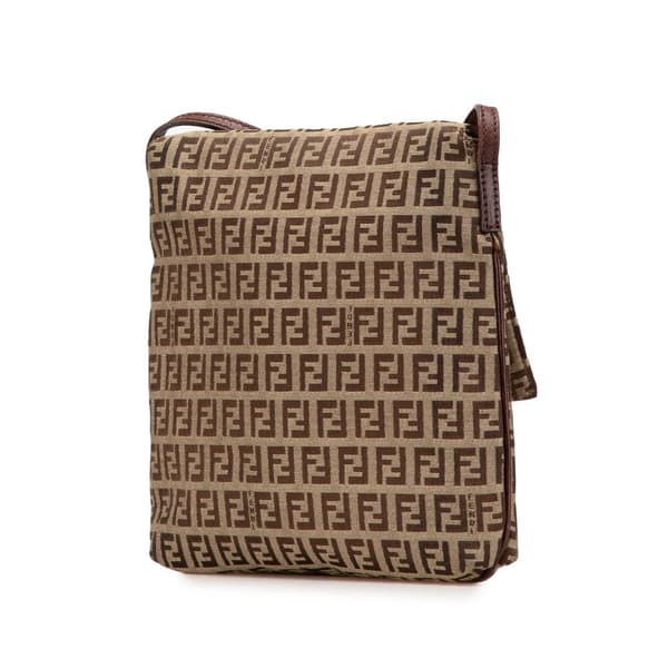 Pre-owned Fendi Zucchino Canvas Crossbody Brown