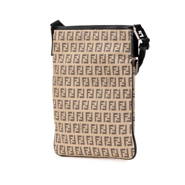 Pre-owned Fendi Zucchino Canvas Crossbody Brown