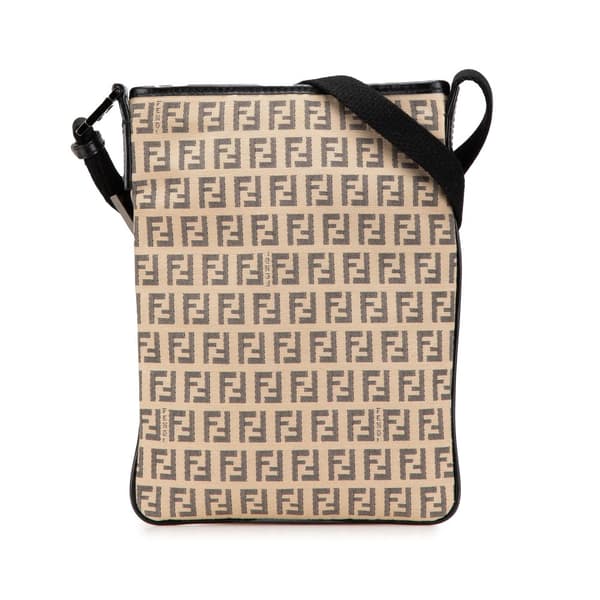 Pre-owned Fendi Zucchino Canvas Crossbody Brown
