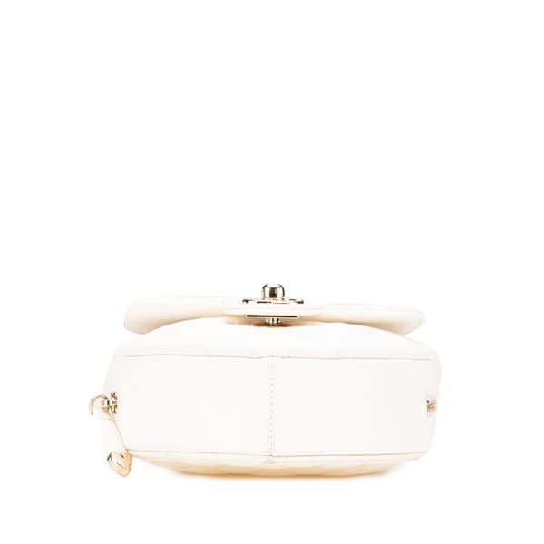Pre-owned Chanel Mini Lambskin CC in Love Heart Crossbody White