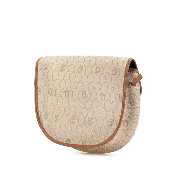 Pre-owned Dior Honeycomb Coated Canvas Crossbody Brown