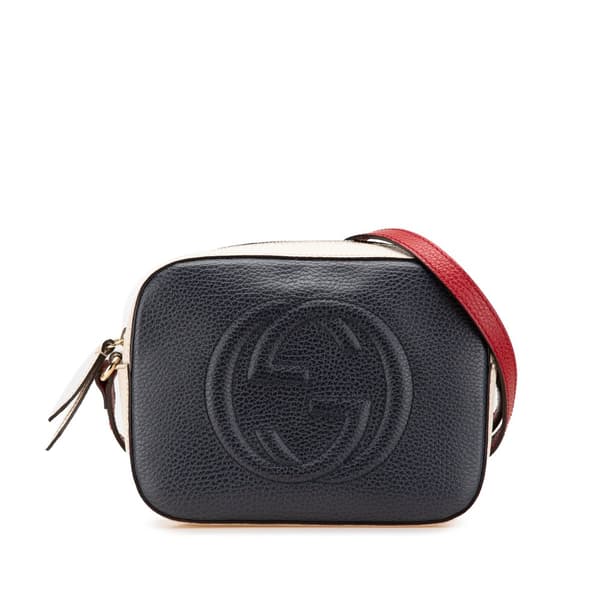 Pre-owned Gucci Small Tricolor Leather Soho Disco Crossbody Black