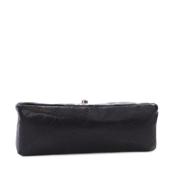 Pre-owned Chanel Mini Square Classic Quilted Caviar Flap Black