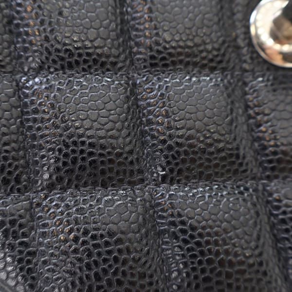 Pre-owned Chanel Mini Square Classic Quilted Caviar Flap Black