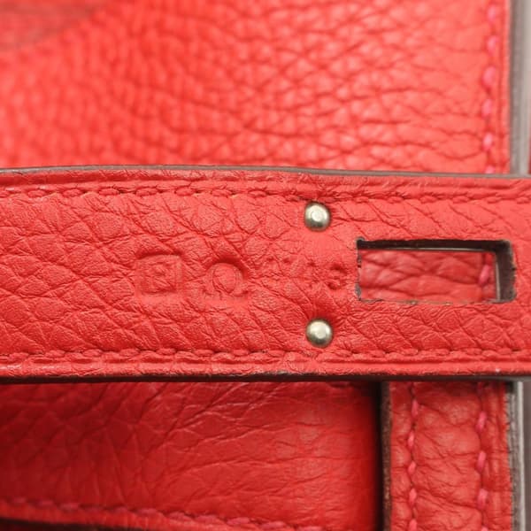 Pre-owned Hermès Togo Kelly Depeches 38 Red