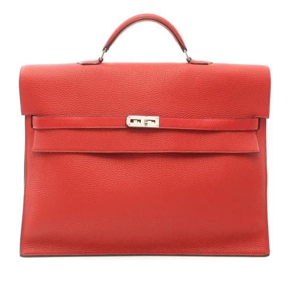 Pre-owned Hermès Togo Kelly Depeches 38 Red