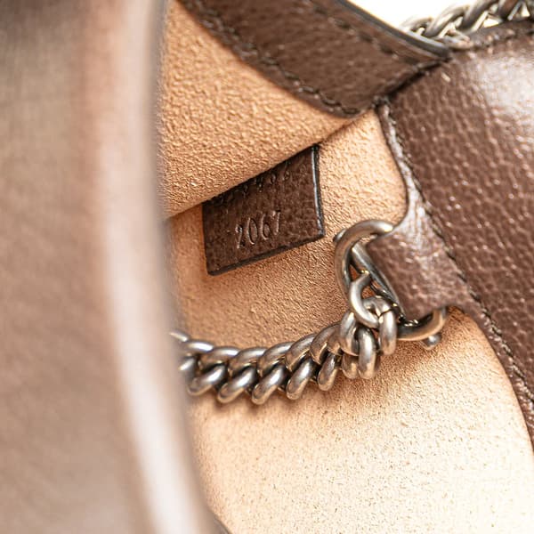 Pre-owned Gucci Super Mini GG Supreme Studs Dionysus Crossbody Brown