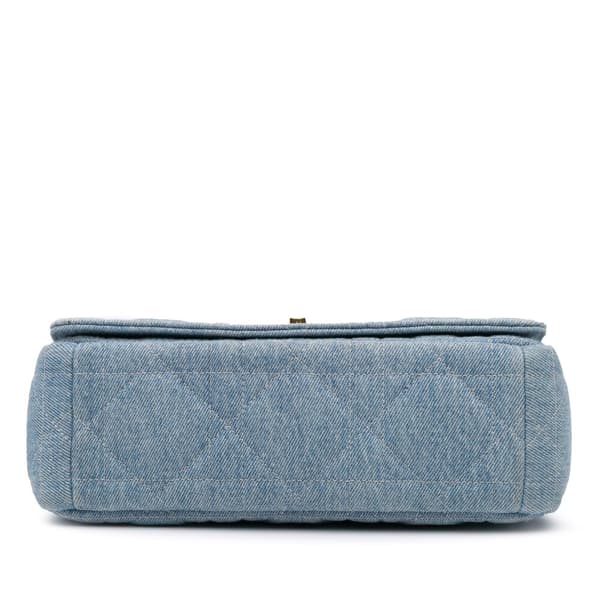 Pre-owned Dior Medium Denim Tie Dye Macrocannage Caro Bag Blue