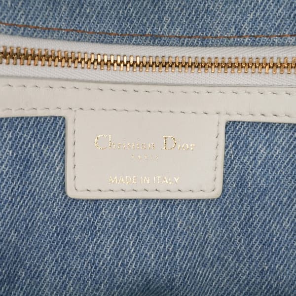 Pre-owned Dior Medium Denim Tie Dye Macrocannage Caro Bag Blue