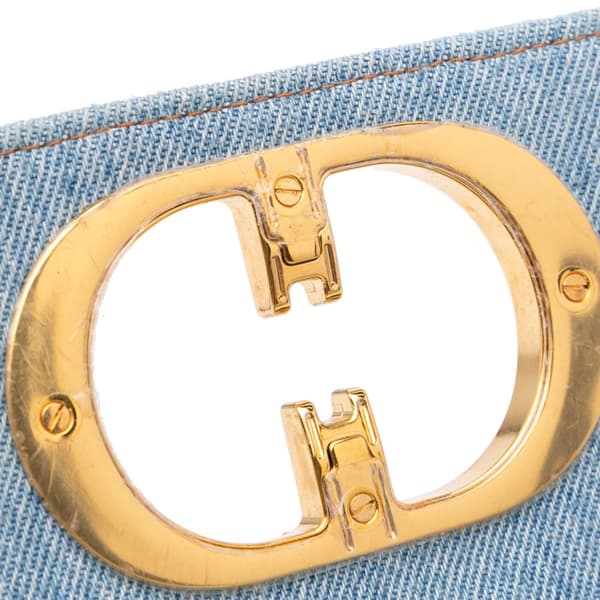 Pre-owned Dior Medium Denim Tie Dye Macrocannage Caro Bag Blue