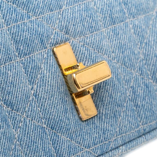 Pre-owned Dior Medium Denim Tie Dye Macrocannage Caro Bag Blue