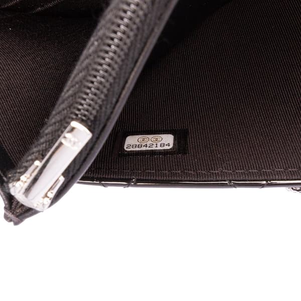 Pre-owned Chanel CC Bicolor Quilted Patent Wallet on Chain Red