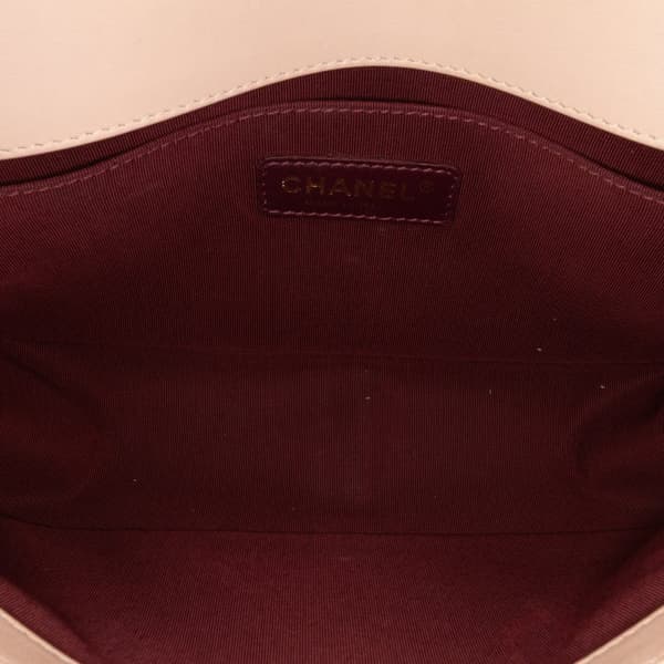 Pre-owned Chanel Old Medium Chevron Mixed Leathers Boy Flap Brown