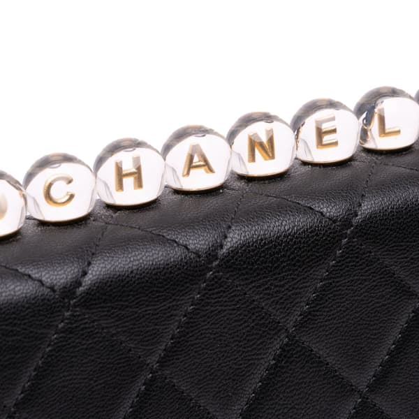 Pre-owned Chanel Small Lambskin Chic Pearls Flap Black