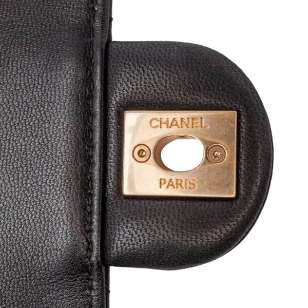 Pre-owned Chanel Small Lambskin Chic Pearls Flap Black