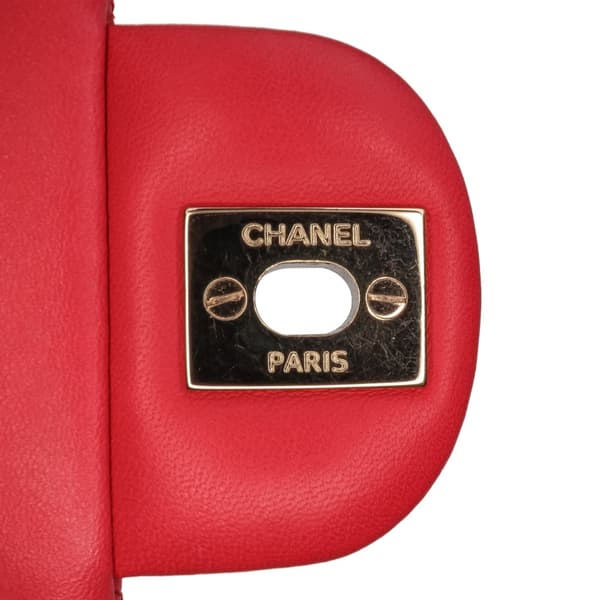 Pre-owned Chanel Mini Square Classic Lambskin Single Flap Pink