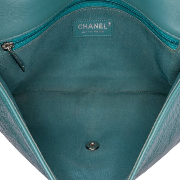 Pre-owned Chanel Medium Crumpled Calfskin Bi Vintage Full Flap Blue