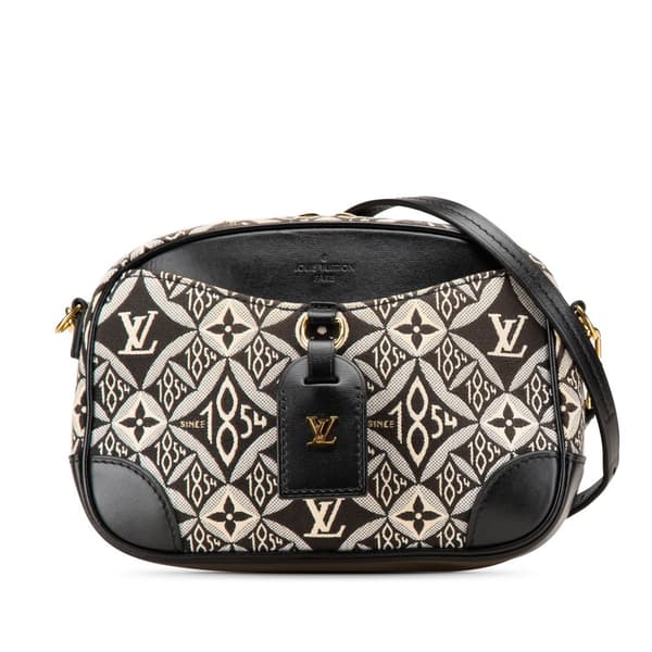 Pre-owned Louis Vuitton Mini Monogram Jacquard Since 1854 Deauville Black