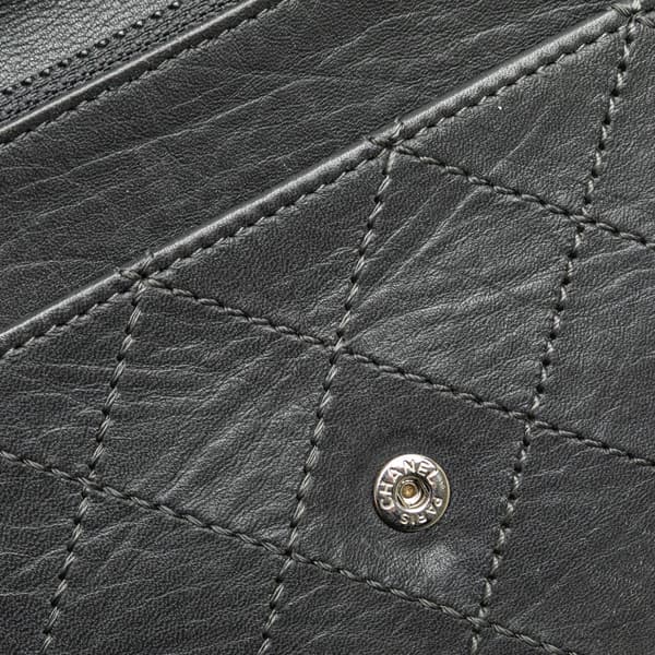 Pre-owned Chanel Reissue 2.55 Stitched Calfskin Wallet on Chain Gray