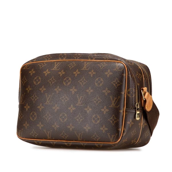 Pre-owned Louis Vuitton Monogram Reporter PM Brown