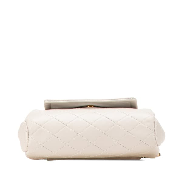 Pre-owned Saint Laurent Mini Quilted Lambskin Monogram Nolita Bag White