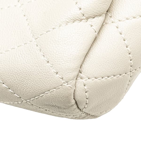 Pre-owned Saint Laurent Mini Quilted Lambskin Monogram Nolita Bag White