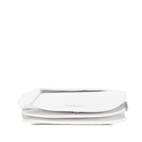 Pre-owned Burberry Micro Leather Olympia Crossbody White