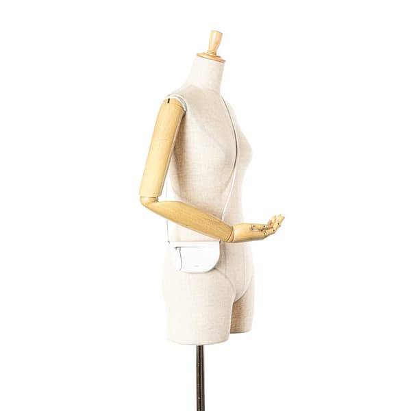 Pre-owned Burberry Micro Leather Olympia Crossbody White
