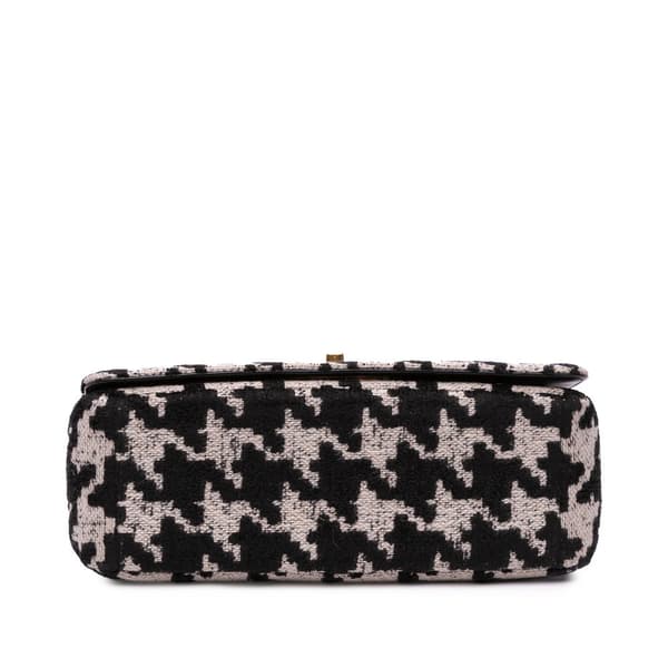 Pre-owned Dior Medium Technical Canvas Macro Houndstooth Caro Bag Black