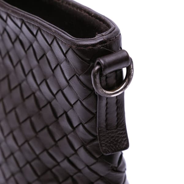Pre-owned Bottega Veneta Leather Intrecciato Crossbody Brown
