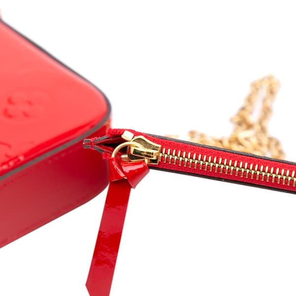 Pre-owned Louis Vuitton Monogram Vernis Pochette Felicie Red