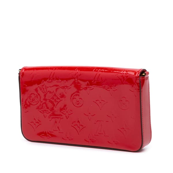 Pre-owned Louis Vuitton Monogram Vernis Pochette Felicie Red