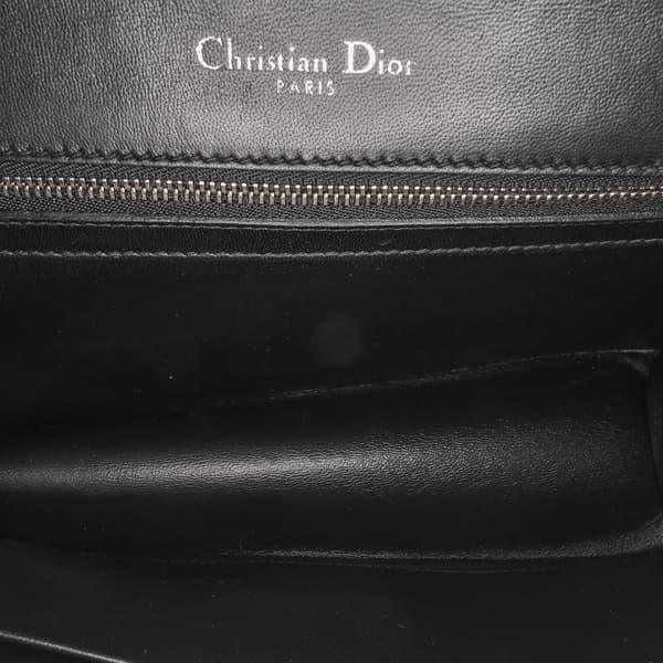Pre-owned Dior Medium Studded Lambskin Diorama Flap Black