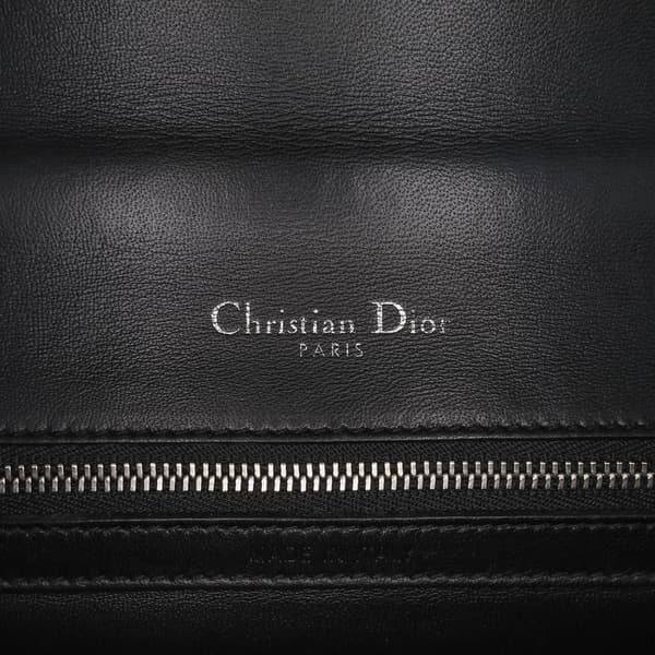 Pre-owned Dior Medium Studded Lambskin Diorama Flap Black