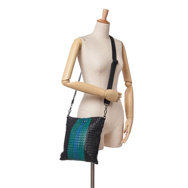 Pre-owned Bottega Veneta Nappa Intrecciato Flat Crossbody Gray