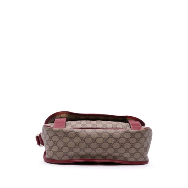 Pre-owned Gucci GG Supreme Web Messenger Bag Brown