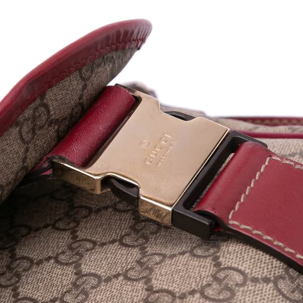 Pre-owned Gucci GG Supreme Web Messenger Bag Brown