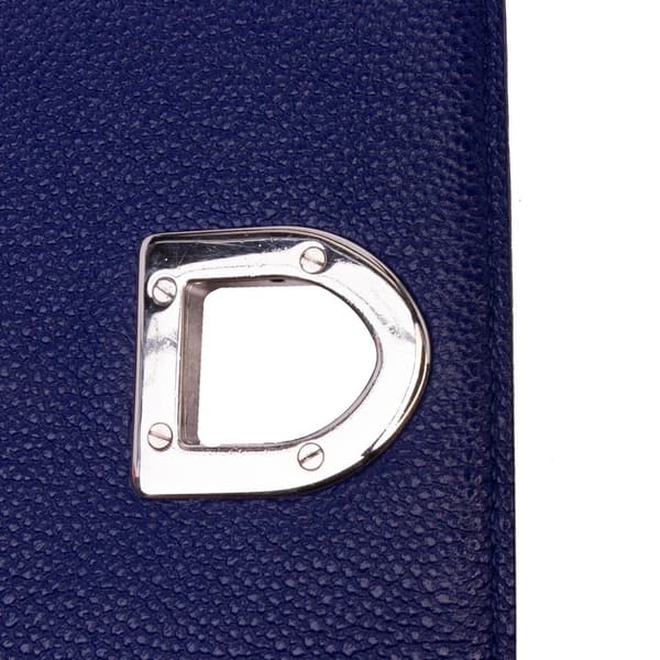 Pre-owned Dior Medium Grained Calfskin Diorama Flap Blue