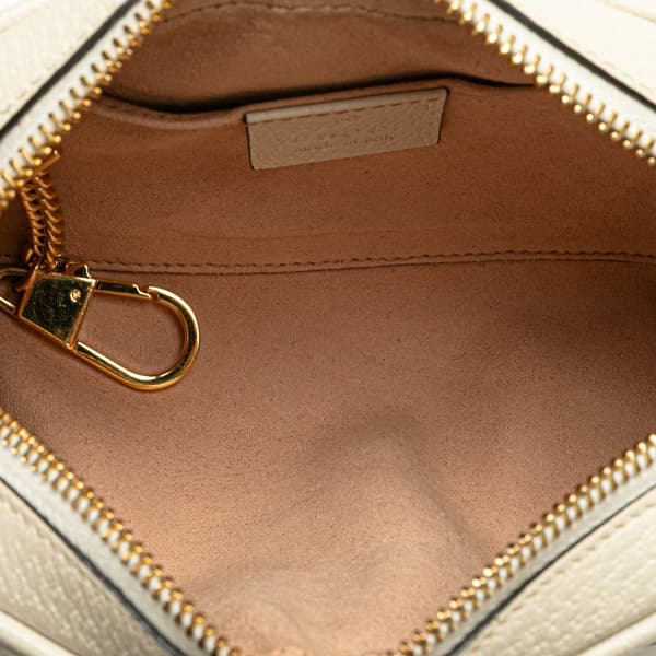 Pre-owned Gucci Mini Leather Ophidia Crossbody White
