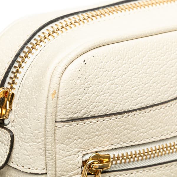 Pre-owned Gucci Mini Leather Ophidia Crossbody White