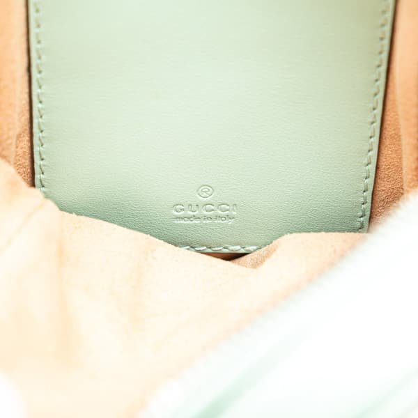 Pre-owned Gucci Mini GG Marmont Leather Matelasse Crossbody Green