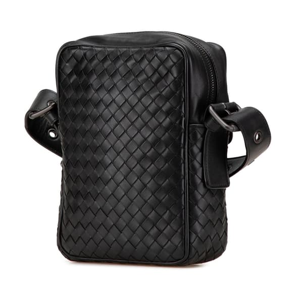 Pre-owned Bottega Veneta Intrecciato Crossbody Black