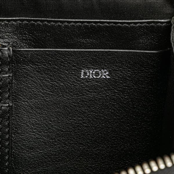 Pre-owned Dior Oblique Canvas Zipped Pouch with Strap Blue