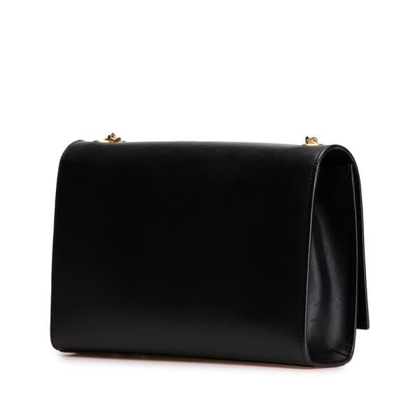 Pre-owned Saint Laurent Medium Smooth Calfskin Classic Monogram Kate Tassel Crossbody Black