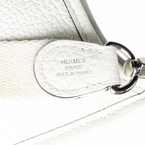 Pre-owned Hermès Clemence Evelyne TPM White