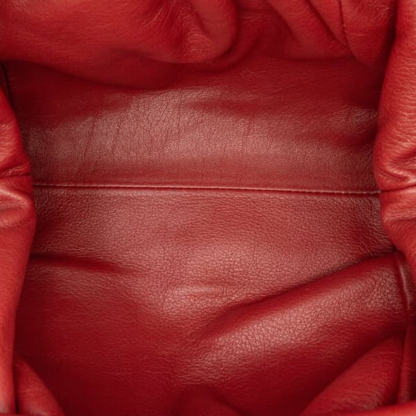 Pre-owned Bottega Veneta Lambskin The Mini Pouch Red